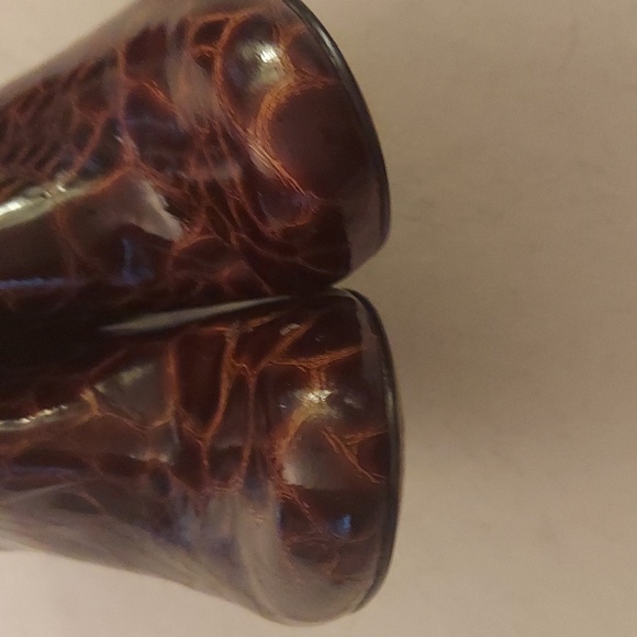 MARTINEZ VALERO Brown Crocodile Print Heeled Ankle Booties - Picture 4 of 10